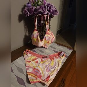 Victoria's Secret Adore Me Brand Colorful Swirl Bikini Set